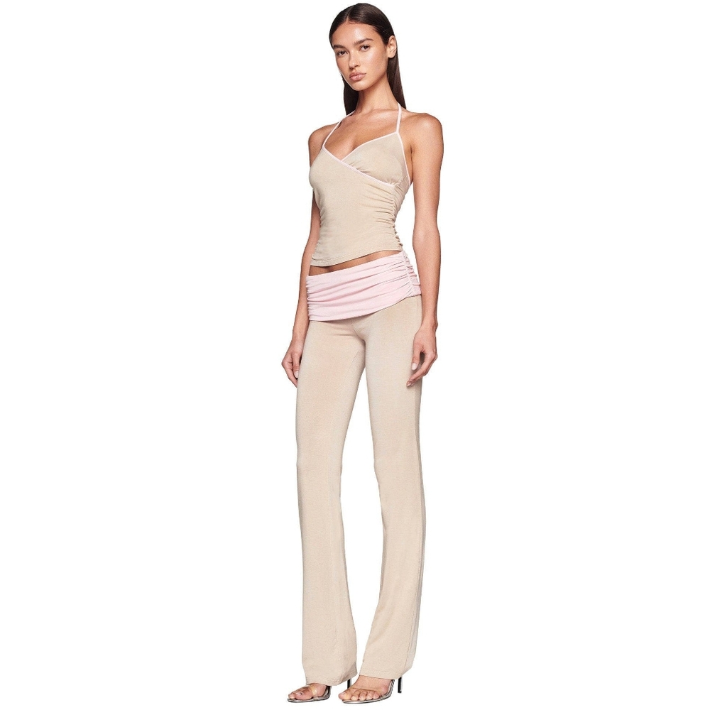 I.AM.GIA Jannis Pants Fold-Over Yoga Pant Size Large Beige Pink